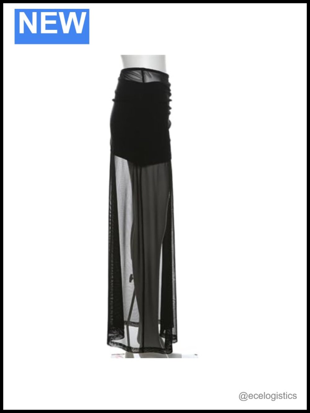 Low Waist Sheer Mesh Maxi Skirt See Through Bodycon - Picture 5 of 6